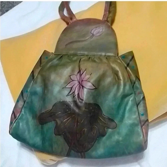 Vintage fancy nancy hand - Gem Fancy Nancy hand painted vintage leather purse